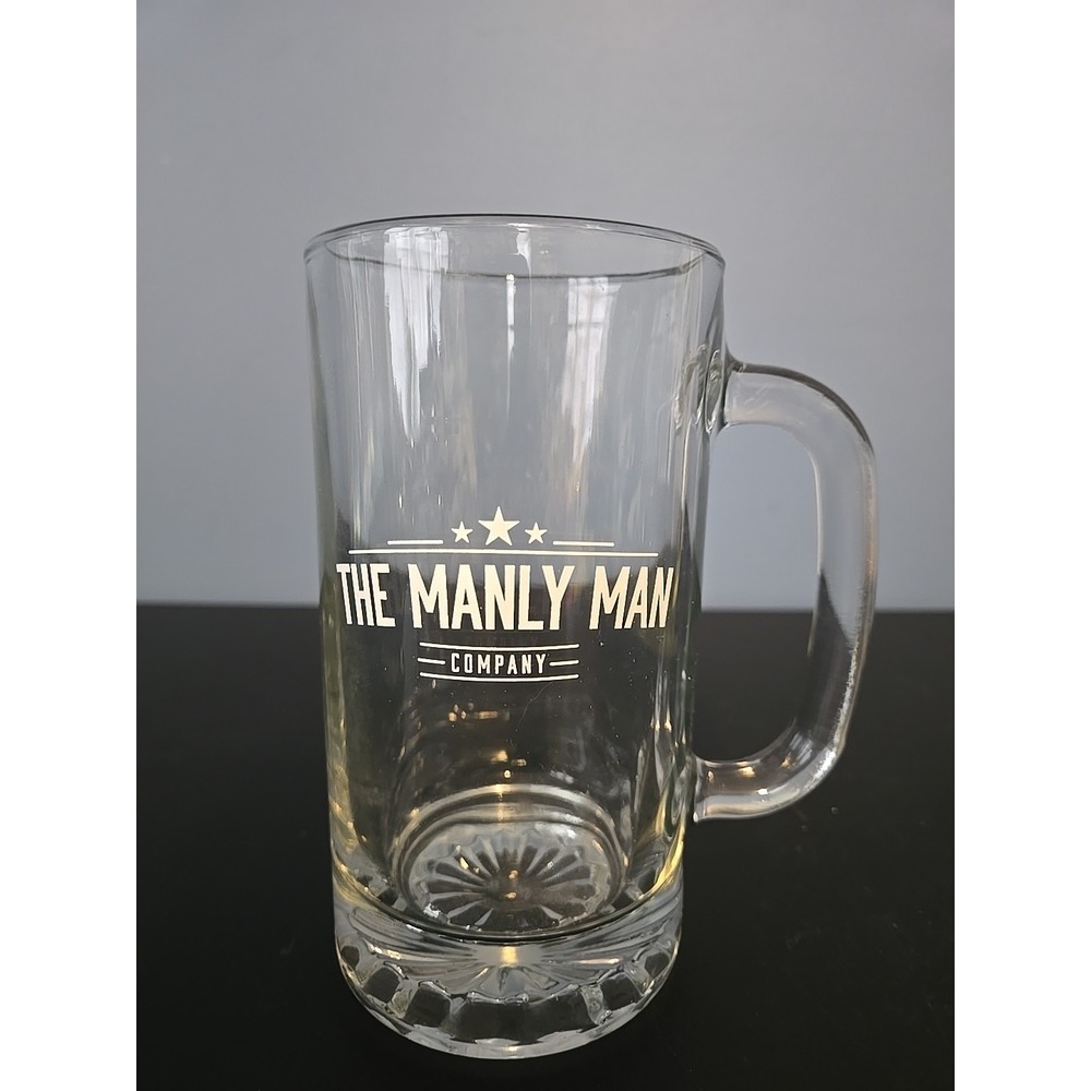 The Manly Man Company 6" Pint Beer Glass Mug Barware Man Cave Dad Boyfriend Gift